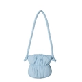 Light blue quilted puffer bucket bag soft nylon dumpling shoulder bag for women daily - 27*24*10 / Blue