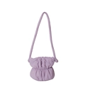Purple quilted nylon shoulder bag, lightweight puffer bucket bag, minimalist chic crossbody. - 27*24*10 / Purple