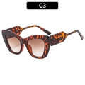 Occhiali da sole cat eye con montatura tartarugata e lenti marroni sfumate, colore C3 - C3-Montatura Tartarugata Lenti Tè Sfumate