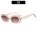 Lunettes de soleil ovales rétro champagne avec verres marrons et monture résine - Monture Champagne Verres Thé Dégradés (C6)