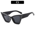 Eleganti occhiali da sole cat eye in nero lucido con lenti polarizzate grigio scuro - Montatura Nera Lenti Grigie (C1)