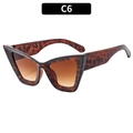 Retro-Katzenaugen-Sonnenbrille mit Schildpatt-Rahmen und braunem Farbverlauf - Schildpatt Rahmen Doppelte Tee Linsen (C6)