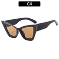Cat-Eye-Sonnenbrille mit glänzend schwarzem Rahmen und bernsteinfarbenen Gläsern in C4 - Schwarzer Rahmen Tee Gläser (C4)