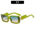 Lunettes de soleil carrées à monture verte transparente et verres dégradés - Monture Verte Verres Dégradés Vert Jaune