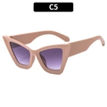Occhiali da sole cat eye kaki con lenti viola sfumate e montatura larga ed elegante - Montatura Rosa Radice di Loto Lenti Doppie Grigie (C5)
