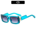 Lunettes de soleil carrées chic en bleu cyan avec verres dégradés violets et UV400 - Monture Bleue Transparente Verres Gris