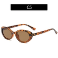 Retro oval sunglasses with tortoiseshell frames and brown lenses in a casual style - C5-Tortoise Frame Tea Lens