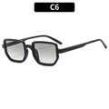 Retro small frame sunglasses in glossy black finish with grey gradient lenses - Black Frame Gradient Green