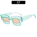 Lunettes de soleil géométriques vert translucide avec verres ambrés UV400 - Monture Vert Transparent Verres Champagne