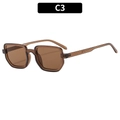 Vintage small square sunglasses in transparent tea brown finish with matching lenses - Dark Tea Frame Tea Lens