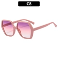 Lunettes de soleil hexagonales roses avec verres dégradés violets pour femme - Monture Rose Verre Violet Rose (C8)