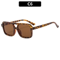 Lunettes de soleil carrées à double pont avec monture écaille et verres marron - Monture Écaille de Tortue Verres Thé