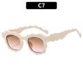 Sweet cloud-shaped sunglasses for women in beige frame with gradient brown lenses - Beige Frame Tea Pink Lens