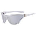 Gafas de sol deportivas Y2K futuristas en plata con lentes de espejo reflectantes - Montura Plateada Lente Espejo Blanco