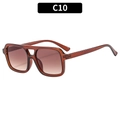 Classic tea-colored gradient lens aviator sunglasses with a brown transparent frame - Dark Tea Frame Gradient Tea Lens