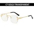 Gafas de sol sin montura con patillas metálicas en espiral dorada y lentes claras - Montura Dorada Lente Transparente