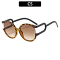 Lunettes de soleil rondes rétro avec monture écaille, verres dégradés et branches en U - Monture Écaille Verres Dégradés Thé (C5)