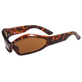 Retro tortoise shell sunglasses with dark brown lenses and unique geometric frame - Tortoise Shell Frame
