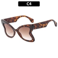 Vintage butterfly sunglasses with tortoise shell frames and brown gradient lenses - C4-Tortoiseshell Frame Gradient Tea Lens
