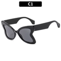 Classic black butterfly frame sunglasses with dark grey lenses in a retro 2024 style - Black Frame Grey Lens