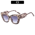 Occhiali da sole cat-eye alla moda con montatura tartarugata e lenti viola sfumate - Tartaruga Nera Lenti Doppio Grigio