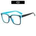 Eleganti occhiali TR90 quadrati blu e neri con lenti anti-luce blu per le donne - Montatura Nero Blu (C2)