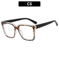 Occhiali TR90 eleganti montatura grande anti-luce blu in tartaruga e nero lucido - Montatura Tartarugata Trasparente (C6)