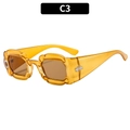 Irregular wavy petal sunglasses in translucent amber yellow with light brown lenses - Tea Frame Tea Lens (C3)