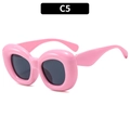Lunettes de soleil oversize roses à monture bulle style Y2K avec verres foncés C5 - Monture Rose Verres Gris Noir (C5)
