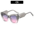 Fashion cat eye sunglasses with light gray transparent frame and purple gradient lenses - Transparent Gray Pink Frame Purple Pink Lens