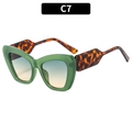 Vintage cat eye sunglasses with green frames, tortoiseshell temples and gradient lenses - Green Frame Green Yellow Lens Tortoise Temples