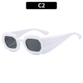 Unique flower shaped sunglasses with white wavy frames and dark grey lenses for women - White Frame Grey Lens (C2)