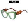 Cat eye sunglasses featuring olive green frames and tortoiseshell temples, color C12 - Green Frame White Lens Tortoise Temples
