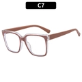 Montatura per occhiali quadrata TR90 elegante anti-luce blu in marrone e trasparente - Montatura Caffè Trasparente (C7)