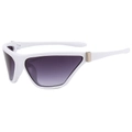 Gafas de sol Y2K deportivas con montura blanca y lentes moradas degradadas - Montura Blanca Lente Gris