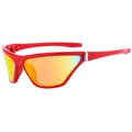 Gafas de sol Y2K de gran tamaño con montura roja brillante y lentes naranjas degradadas - Marco Rojo Espejo Rojo