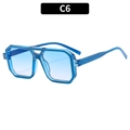 Occhiali da sole aviator a doppio ponte con montatura blu trasparente e lenti sfumate - Montatura Blu Trasparente / Lenti Sfumate Blu (C6)