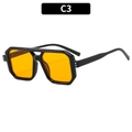 Classic pilot sunglasses with thick black frame and transparent orange lenses C3 - Bright Black Frame / Orange Lens (C3)