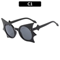 Gafas de sol de moda con forma de murciélago, montura negra y lentes oscuras - Montura Negra Lentes Gris Negro