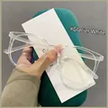 Montura de gafas TR90 cuadrada blanco glaciar con lentes transparentes anti luz azul - Blanco glaciar