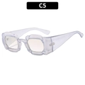 Lunettes de soleil fleur violettes translucides avec monture ondulée en couleur C5 - Monture Blanche Jelly Verre Mercure Dégradé
