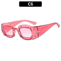 Lunettes de soleil roses translucides pour femmes avec monture ondulée couleur C6 - Monture Rose Jelly Verre Rose Dégradé