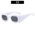 Fashionable flower shaped white frame sunglasses with dark grey lenses for women - White Frame Dark Grey Lens