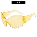 Lunettes de soleil Y2K futuristes jaunes avec verres transparents en finition C5 - Monture Jaune Translucide Verres Jaunes (C5)