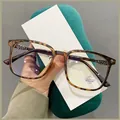 Matte tortoiseshell TR90 blue light blocking glasses with metal cross detail on temple - Matte Tortoiseshell