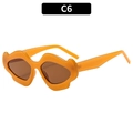 Lip-shaped sunglasses with bright orange-yellow jelly frames and dark brown lenses - Dark Tea Frame Tea Lens(C6)