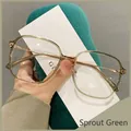 Occhiali TR90 verde germoglio con montatura quadrata in resina e aste metalliche sottili - Verde Germoglio (C4)