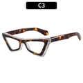 Occhiali cat-eye alla moda con texture tartarugata e finitura glitterata colore C3 - Motivo Leopardato Rosso (C3)