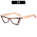 Cat-eye triangle glasses frame with tortoiseshell and transparent orange finish - Pink Tortoise (C5)