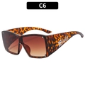Y2K square tortoiseshell sunglasses with brown gradient lenses and wide temples - Tortoise Frame Double Tea Lens (C6)